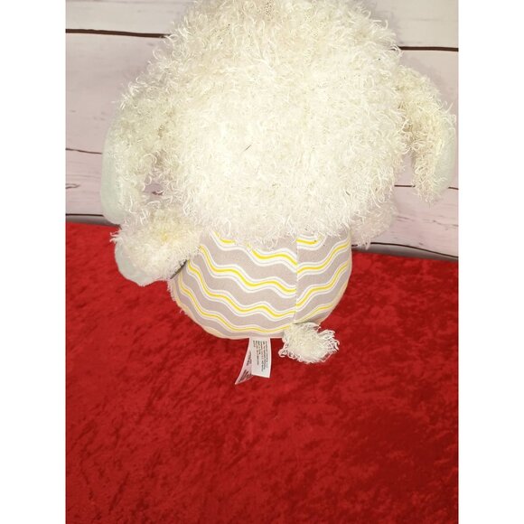 Hallmark 12" Precious Lamb Cross Stuffed Animal Plush Gray Yellow Chevron - Picture 2 of 7